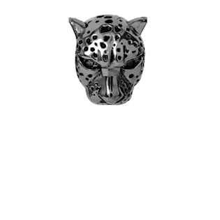Christina Collect leopardringer i svart sølv